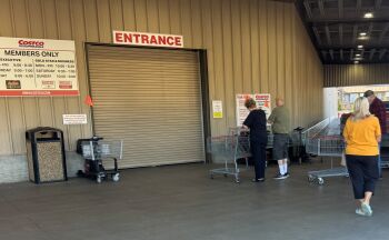 Only four shoppers in line at Costco