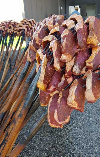 Steaks on a pitchfork