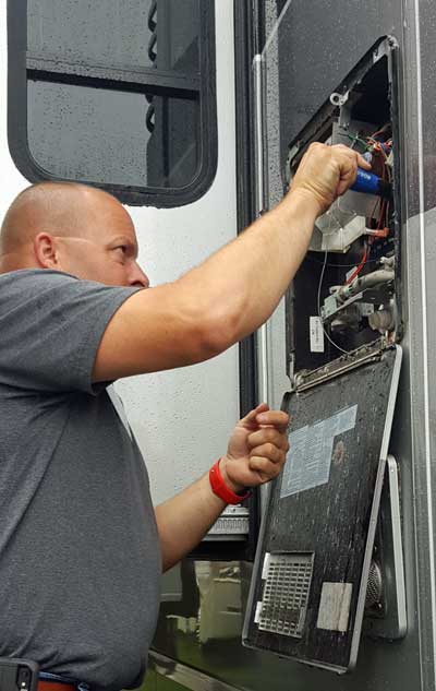 Randy replaces the circuit board on our Atwood hotwater heater