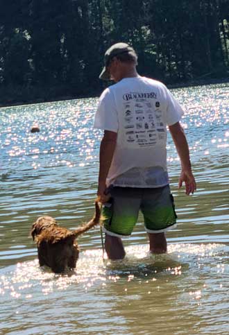 Abby learns to swim