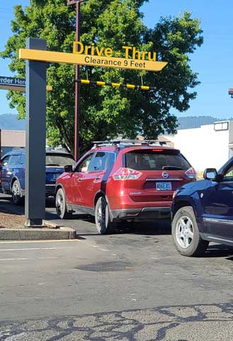 Drive up line at McDonalds