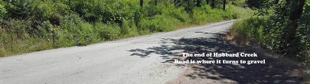 The end of Hubbard Creek Road