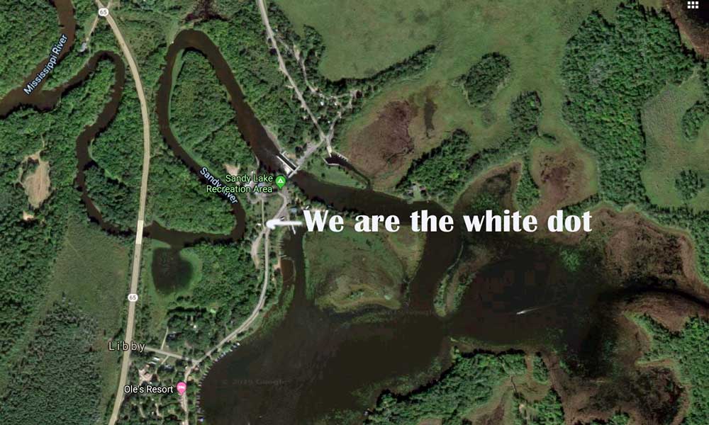 Satelite view of our camping location