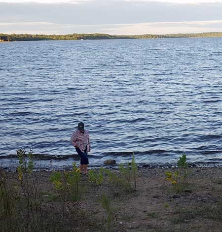 Walking the shore of Big Sandy Lake
