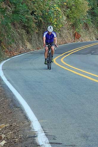 Erik focused on the road