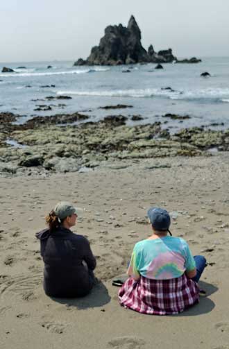 Brook and Gwen enjoying the beach