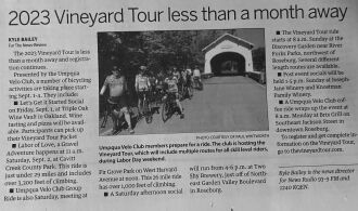 Local newspaper reports our ride coming up
