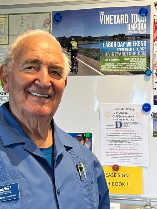 Rick at the visitor's center posts our Vineyard Tour poster