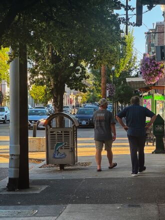 Walking downtown Roseburg