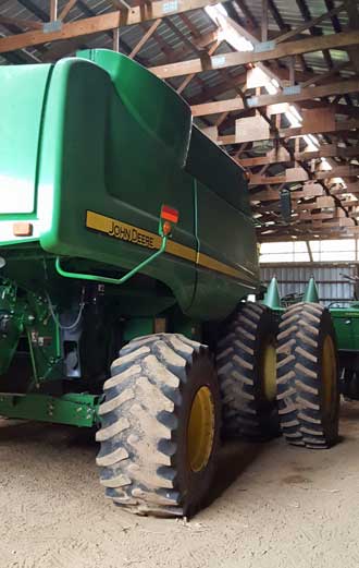 The seed planter is behind