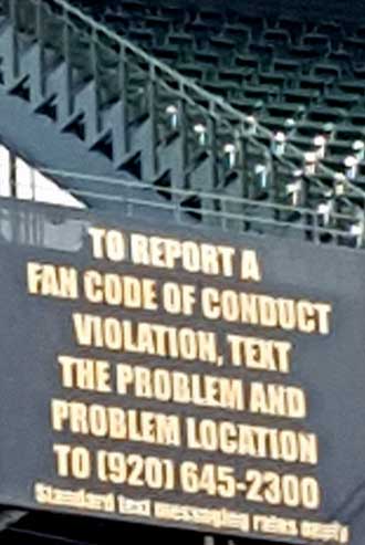Better behave in the stadium