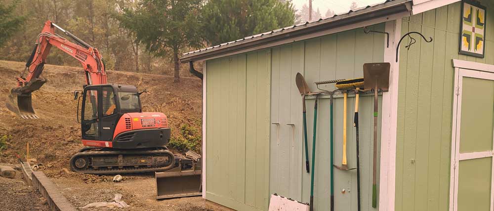 The digging started behind our shed