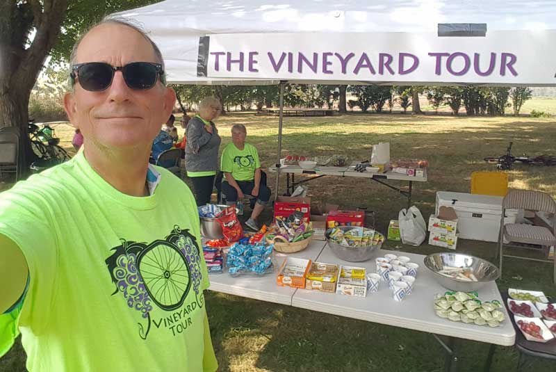 Helping to serve at the Century Rest Stop