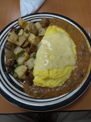 An unusual Green Chili Omlette