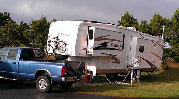 Our camp only a few feet from the Pacific Ocean