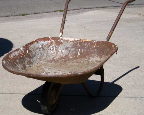 Junk wheel barrow to get rid of