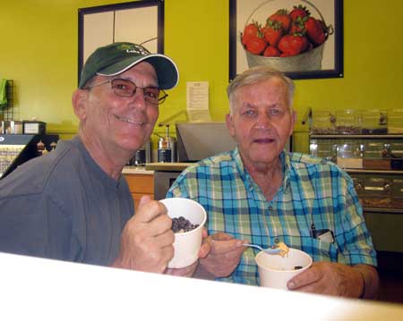 Dad and I visit a yogurt shop