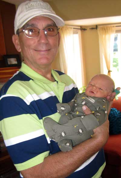 Dale with five day old Noah