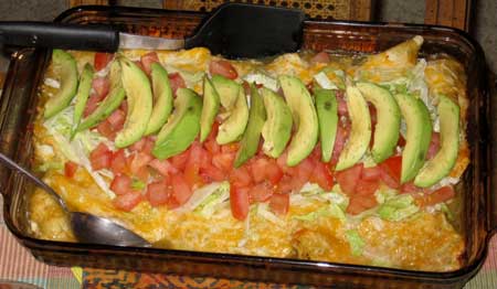 Handmade chicken enchiladas