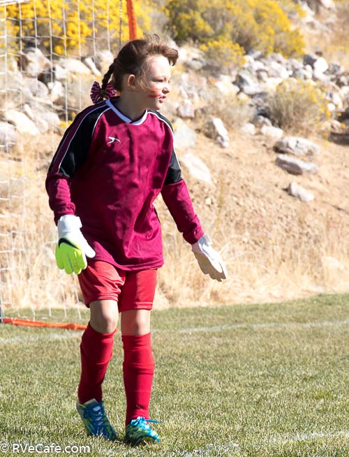 Chloe as goalie