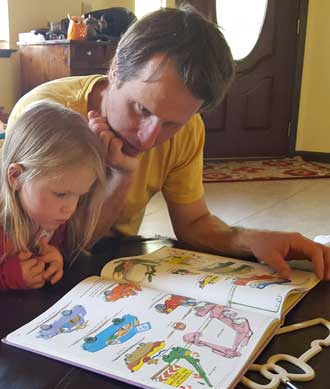 Dad with Lucy and Elise