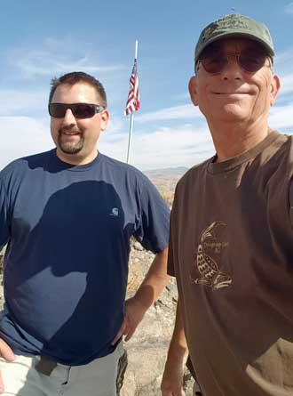 Joe and I make the climb to the flag