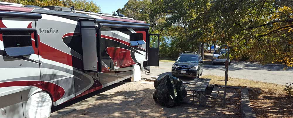 Our camping location on Arbuckle Lake