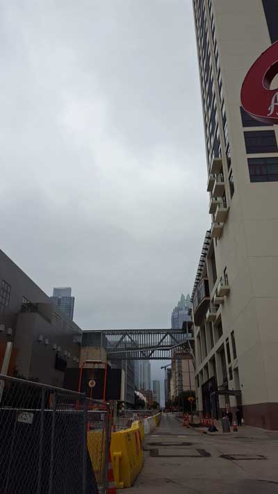 Lots of construction around the Austin Visitor Center