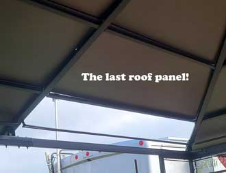 The last roof panel to install