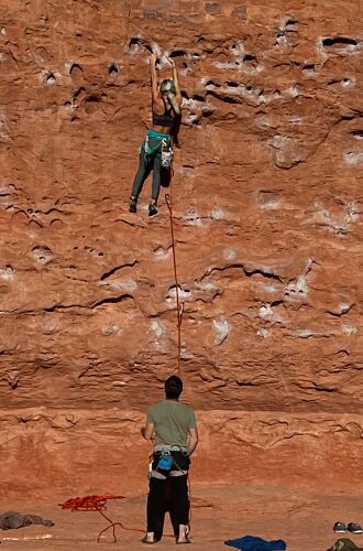 We found rock climbers on our hike