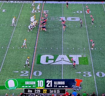 Oregon 10, Illinois 21