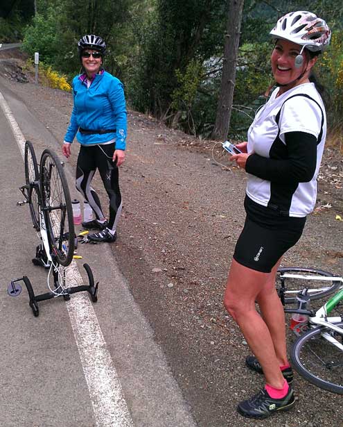 Ladies in distress, "I've never fixed a flat before", They said.