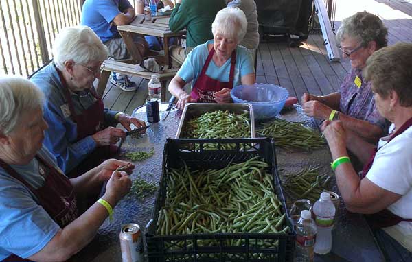 Preparing string beans for dinner