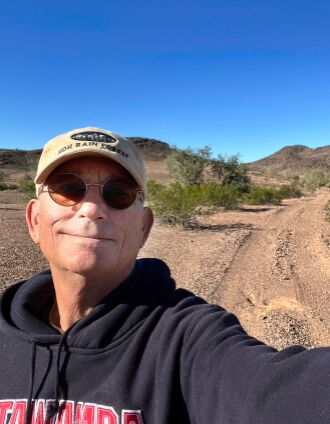 Desert road hiking