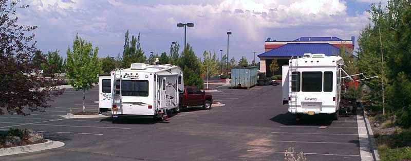 Our campsite in Lowes parking lot for the night