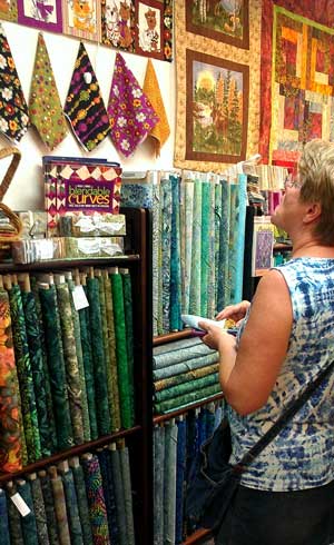 Visiting quilt shops