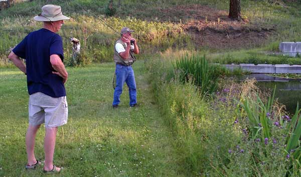 John teaching us how to fly fish