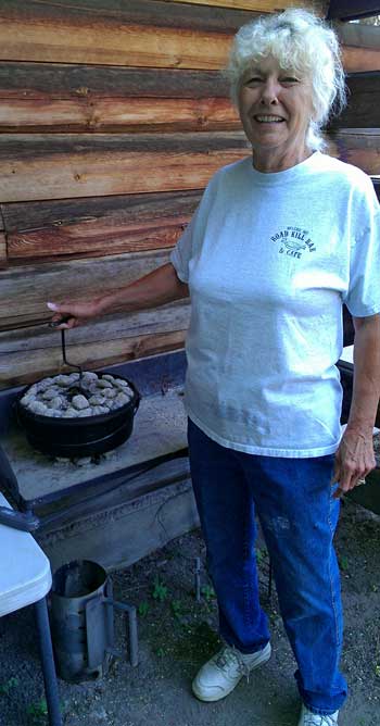 Ja cooking with a Dutch Oven