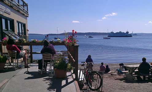 View from Port Townsend with Whidbey Island ferry in the distance