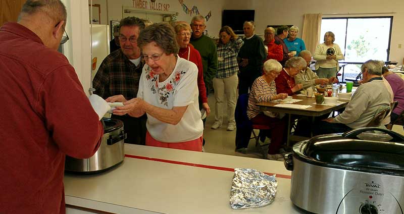 Clam chowder created by the men's cooking group