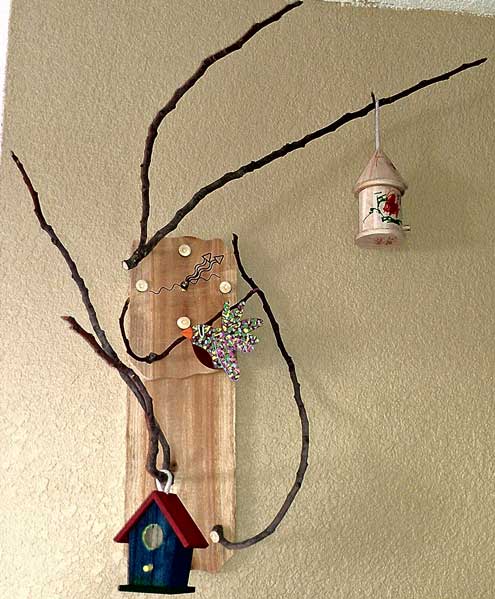 My "birdhouse clock" looks pretty good on the wall