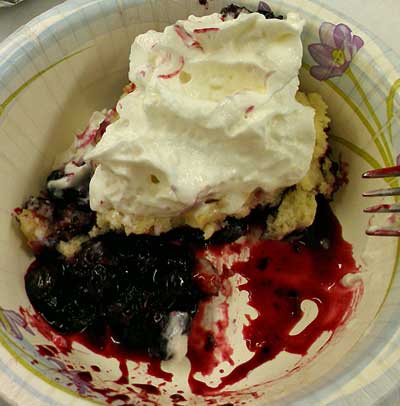 Blueberry Cobbler for dessert