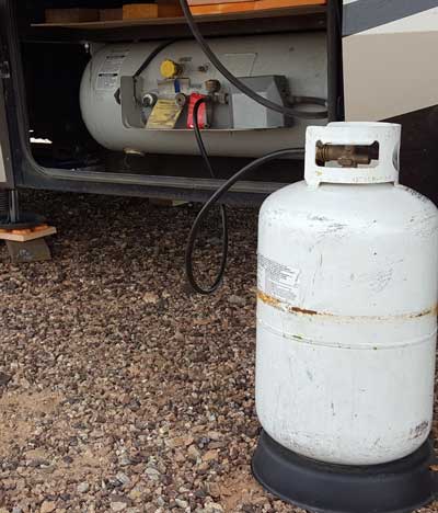 External propane tank