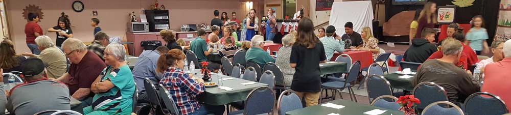 Spaghetti dinner with a school play after