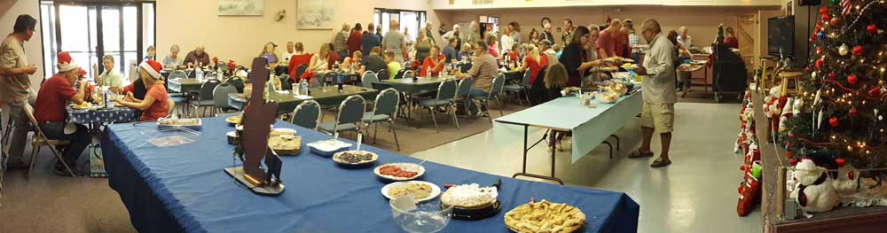 Christmas day dinner in the clubhouse