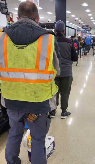 Long line at Safeway