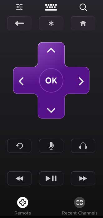 Roku remote on the phone