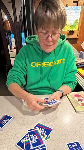 Playing cards on a rainy day