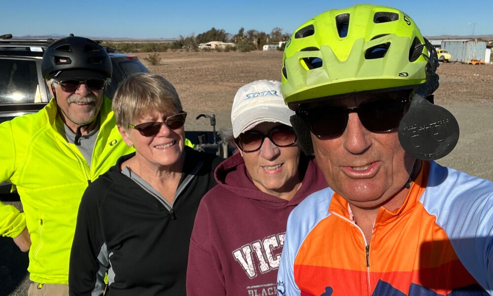 Gary, Gwen, Jeanie and me on a short gravel ride