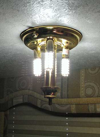 LED light bulbs in the dining area